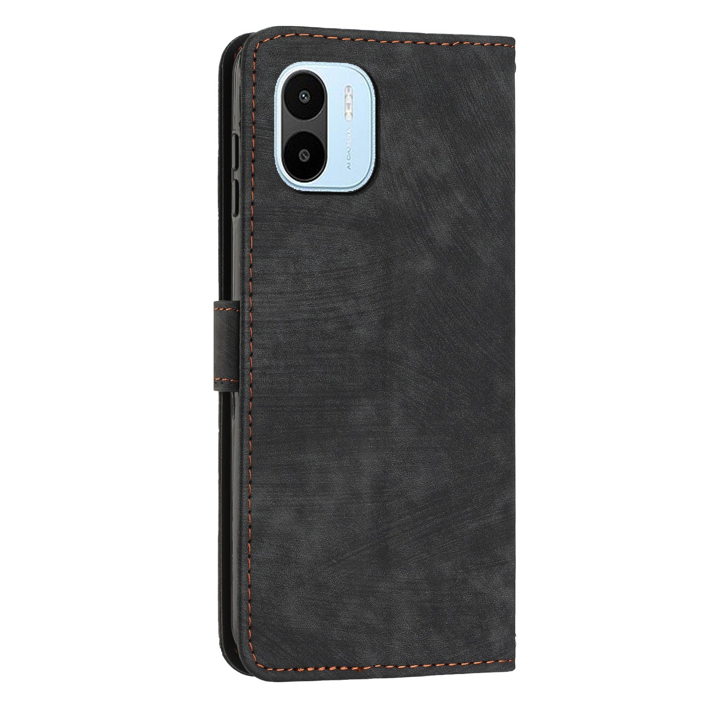For Xiaomi Redmi A1 4G / A2 4G PU Leather Wallet Case Lines Imprinted Magnetic Closure Stand Phone Cover