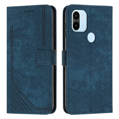 Wallet Phone Case for Xiaomi Redmi A1+ 4G / A2+ 4G / Poco C50 4G , PU Leather Lines Imprinted Folio Book Stand Cover