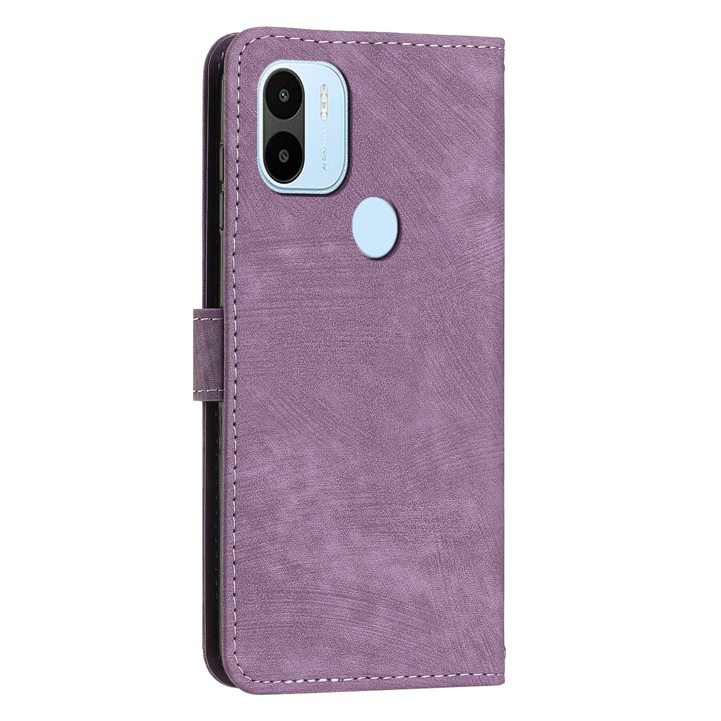 Wallet Phone Case for Xiaomi Redmi A1+ 4G / A2+ 4G / Poco C50 4G , PU Leather Lines Imprinted Folio Book Stand Cover
