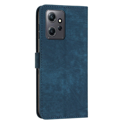 For Xiaomi Redmi Note 12 4G PU Leather Flip Cover Lines Imprinted Folio Stand Wallet Phone Case