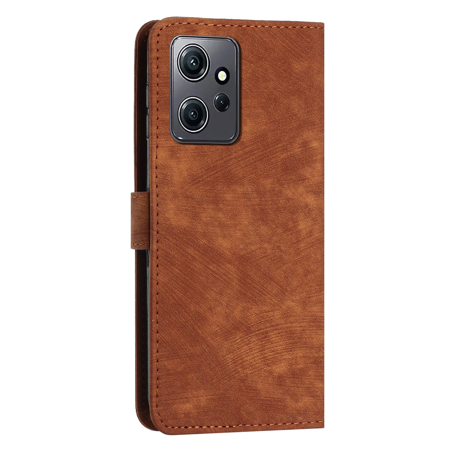 Phone Case for Xiaomi Redmi Note 12 4G Drop-proof Lines Imprint Leather Wallet Stand Cover