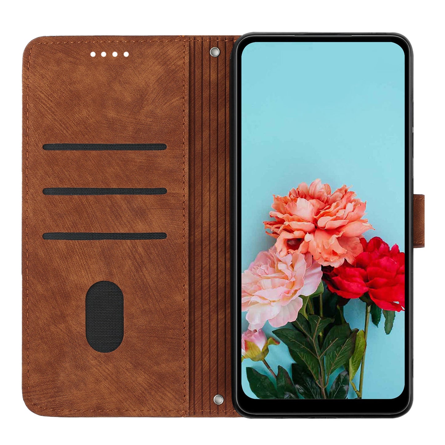 Phone Case for Xiaomi Redmi Note 12 4G Drop-proof Lines Imprint Leather Wallet Stand Cover