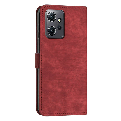 Phone Case for Xiaomi Redmi Note 12 4G Drop-proof Lines Imprint Leather Wallet Stand Cover