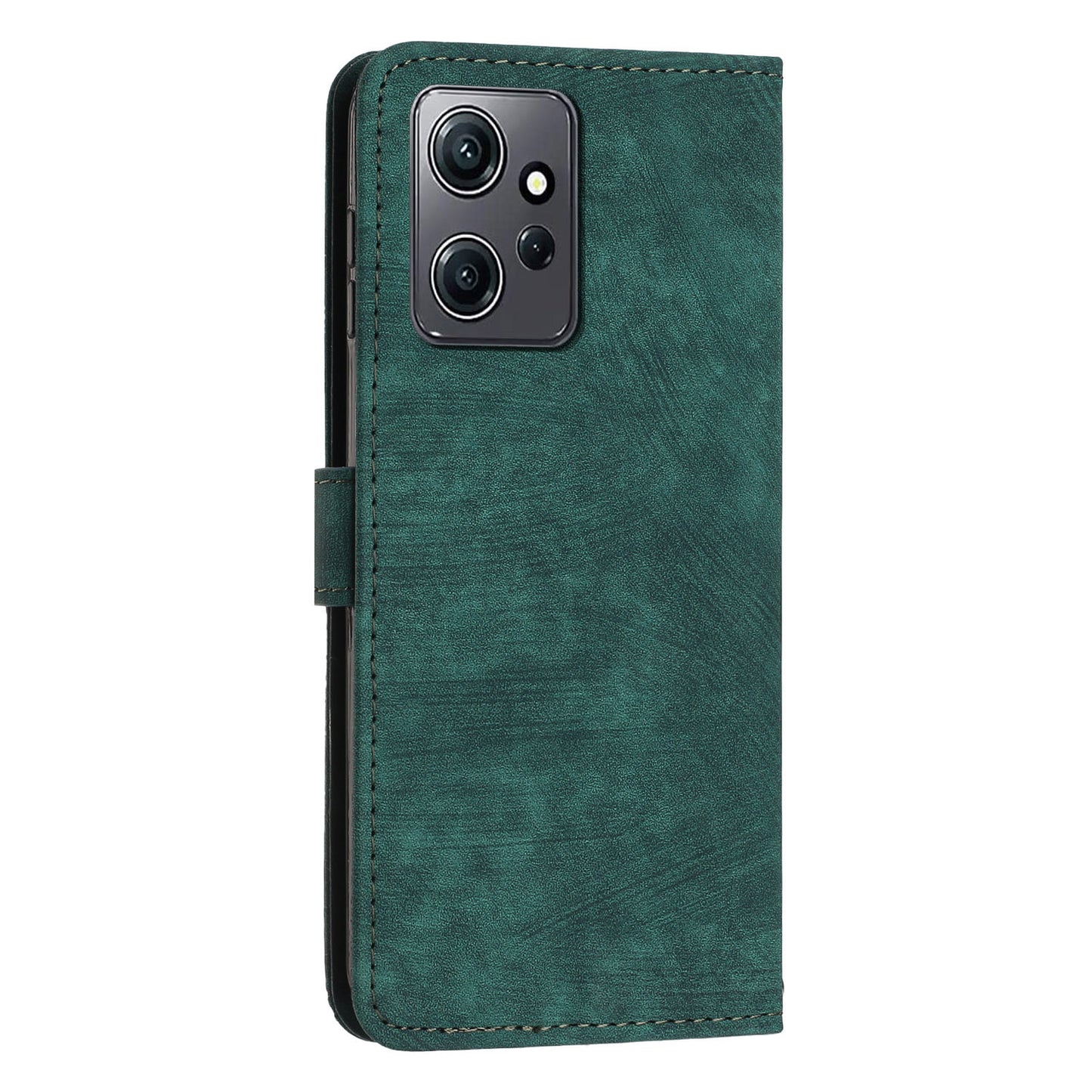 Phone Case for Xiaomi Redmi Note 12 4G Drop-proof Lines Imprint Leather Wallet Stand Cover