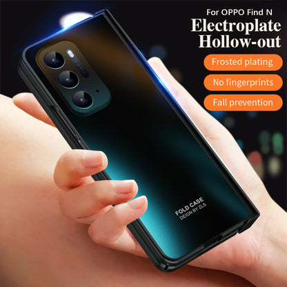 Hard PC Phone Case for Oppo Find N Shockproof Protective Phone Shell Cover with Screen Film