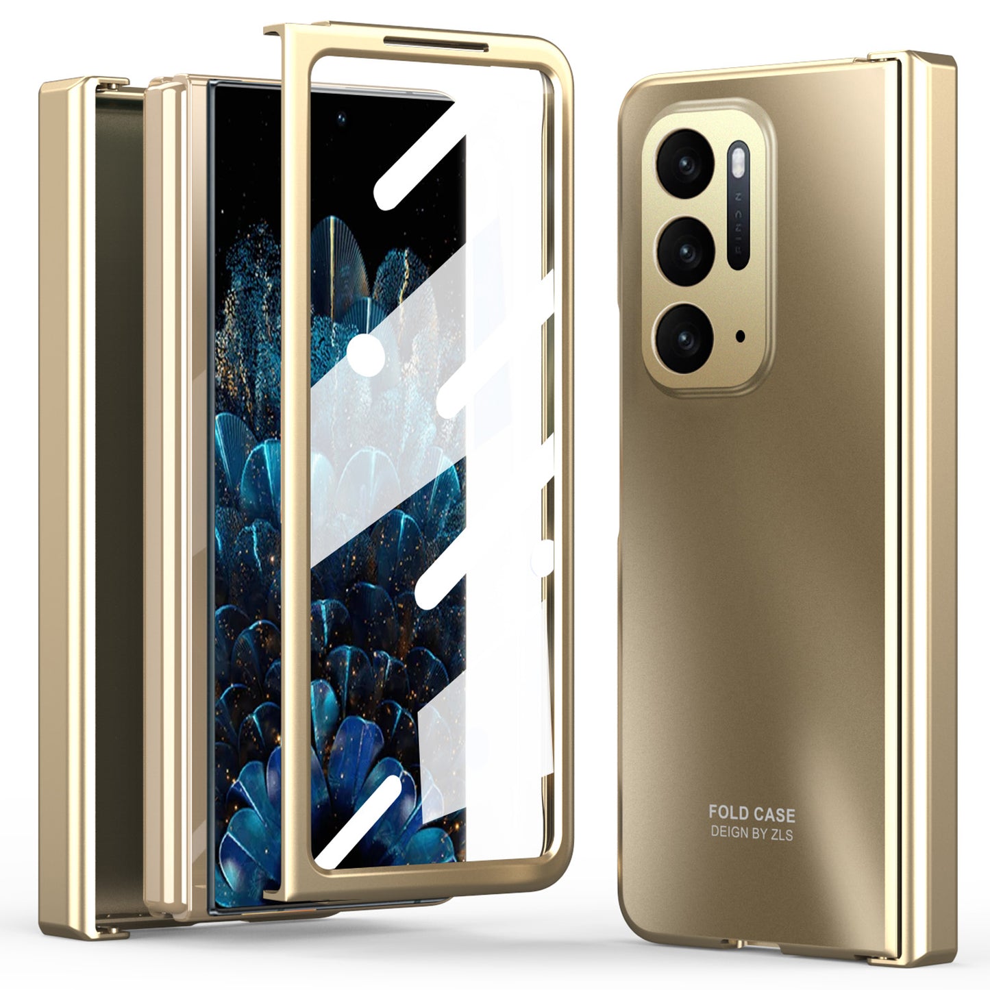 Hard PC Phone Case for Oppo Find N Shockproof Protective Phone Shell Cover with Screen Film