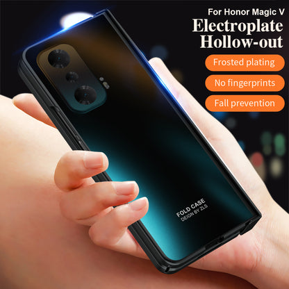 Fall-proof Phone Case for Honor Magic V Hard PC Protective Phone Shell Cover with Screen Film