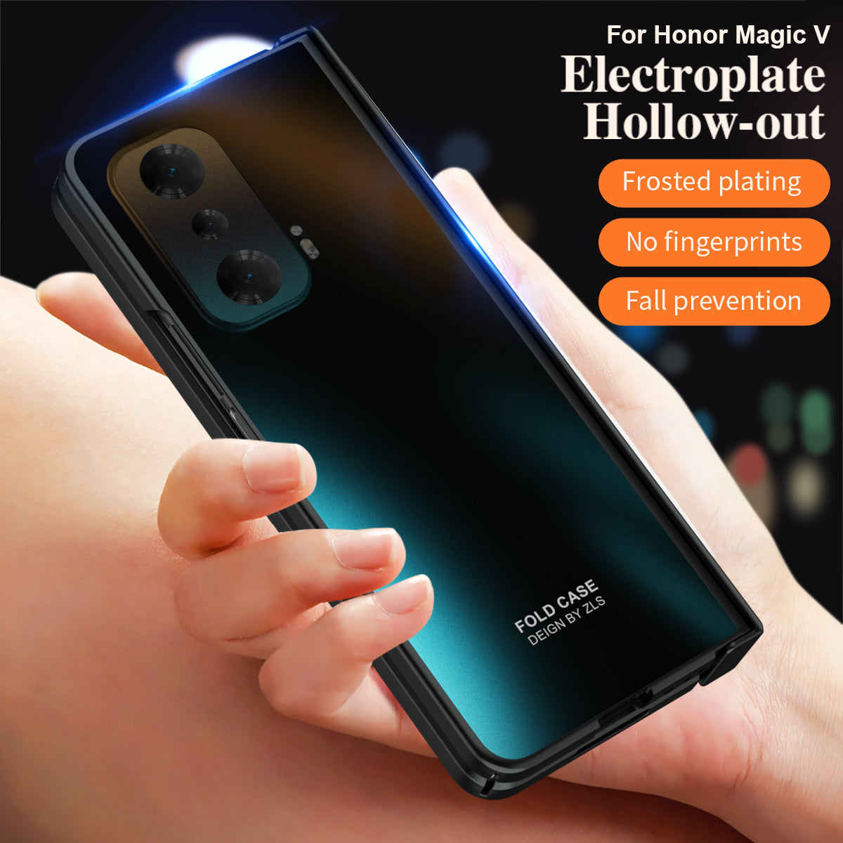 Fall-proof Phone Case for Honor Magic V Hard PC Protective Phone Shell Cover with Screen Film