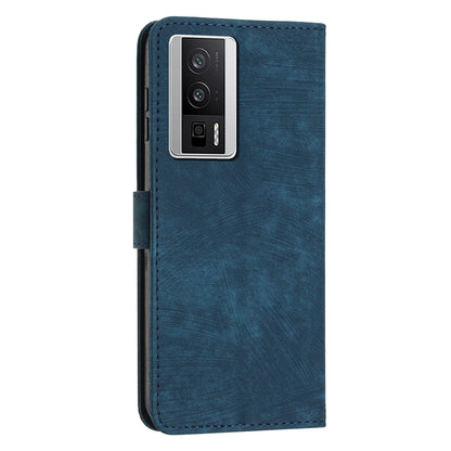 For Xiaomi Poco F5 Pro 5G / Redmi K60 Pro 5G / K60 5G Leather Phone Case Lines Imprinted Stand Phone Wallet Cover