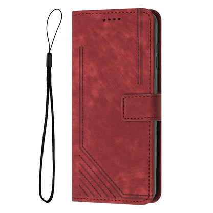 For Xiaomi Poco F5 Pro 5G / Redmi K60 Pro 5G / K60 5G Leather Phone Case Lines Imprinted Stand Phone Wallet Cover