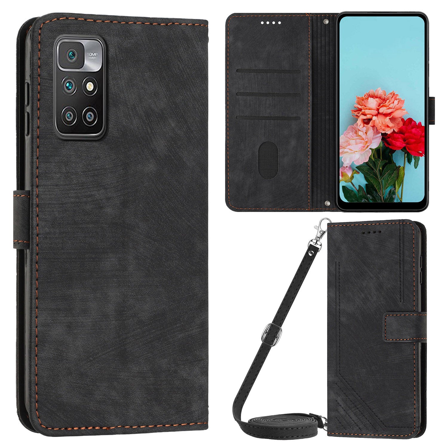 For Xiaomi Redmi Note 11 4G (MediaTek) / Redmi 10 2022 4G / Redmi 10 4G (2021) / Redmi 10 Prime Phone Leather Case Wallet Stand Cover