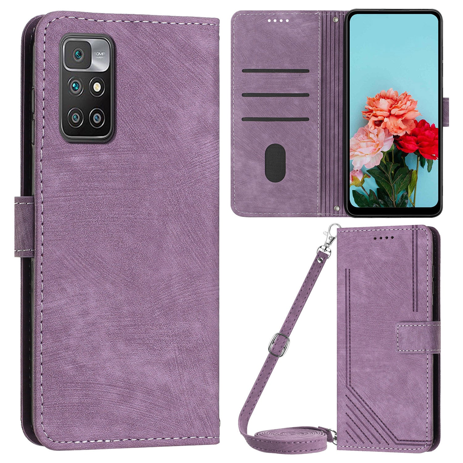 For Xiaomi Redmi Note 11 4G (MediaTek) / Redmi 10 2022 4G / Redmi 10 4G (2021) / Redmi 10 Prime Phone Leather Case Wallet Stand Cover