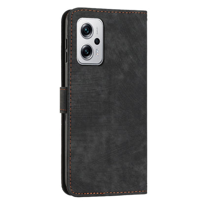 Phone Case for Xiaomi Redmi Note 11T Pro 5G / Note 11T Pro+ 5G / Note 12T Pro 5G / Poco X4 GT 5G / Redmi K50i 5G Lines Imprint Wallet Stand Leather Cover