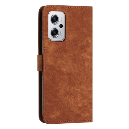 Phone Case for Xiaomi Redmi Note 11T Pro 5G / Note 11T Pro+ 5G / Note 12T Pro 5G / Poco X4 GT 5G / Redmi K50i 5G Lines Imprint Wallet Stand Leather Cover