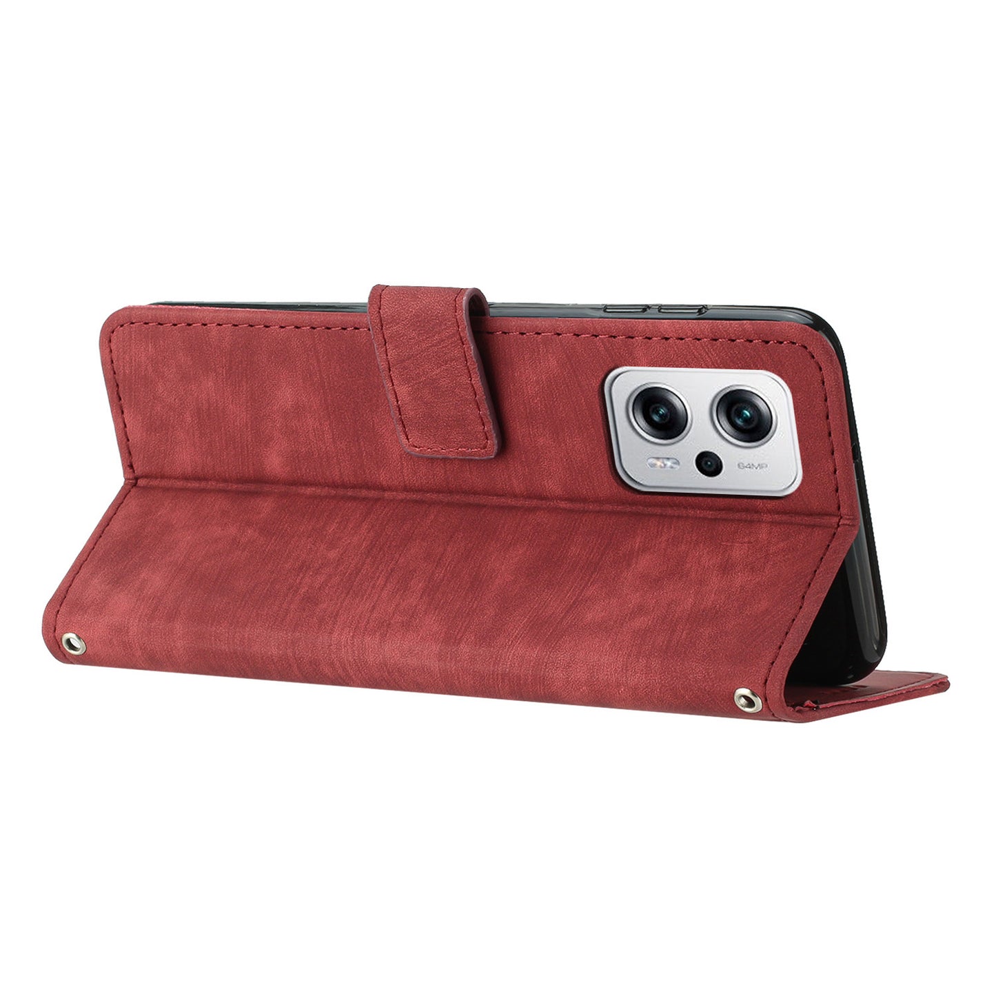 Phone Case for Xiaomi Redmi Note 11T Pro 5G / Note 11T Pro+ 5G / Note 12T Pro 5G / Poco X4 GT 5G / Redmi K50i 5G Lines Imprint Wallet Stand Leather Cover