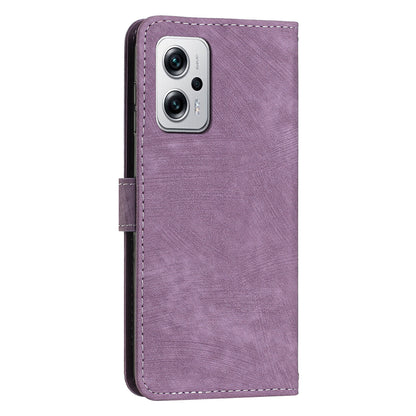 Phone Case for Xiaomi Redmi Note 11T Pro 5G / Note 11T Pro+ 5G / Note 12T Pro 5G / Poco X4 GT 5G / Redmi K50i 5G Lines Imprint Wallet Stand Leather Cover