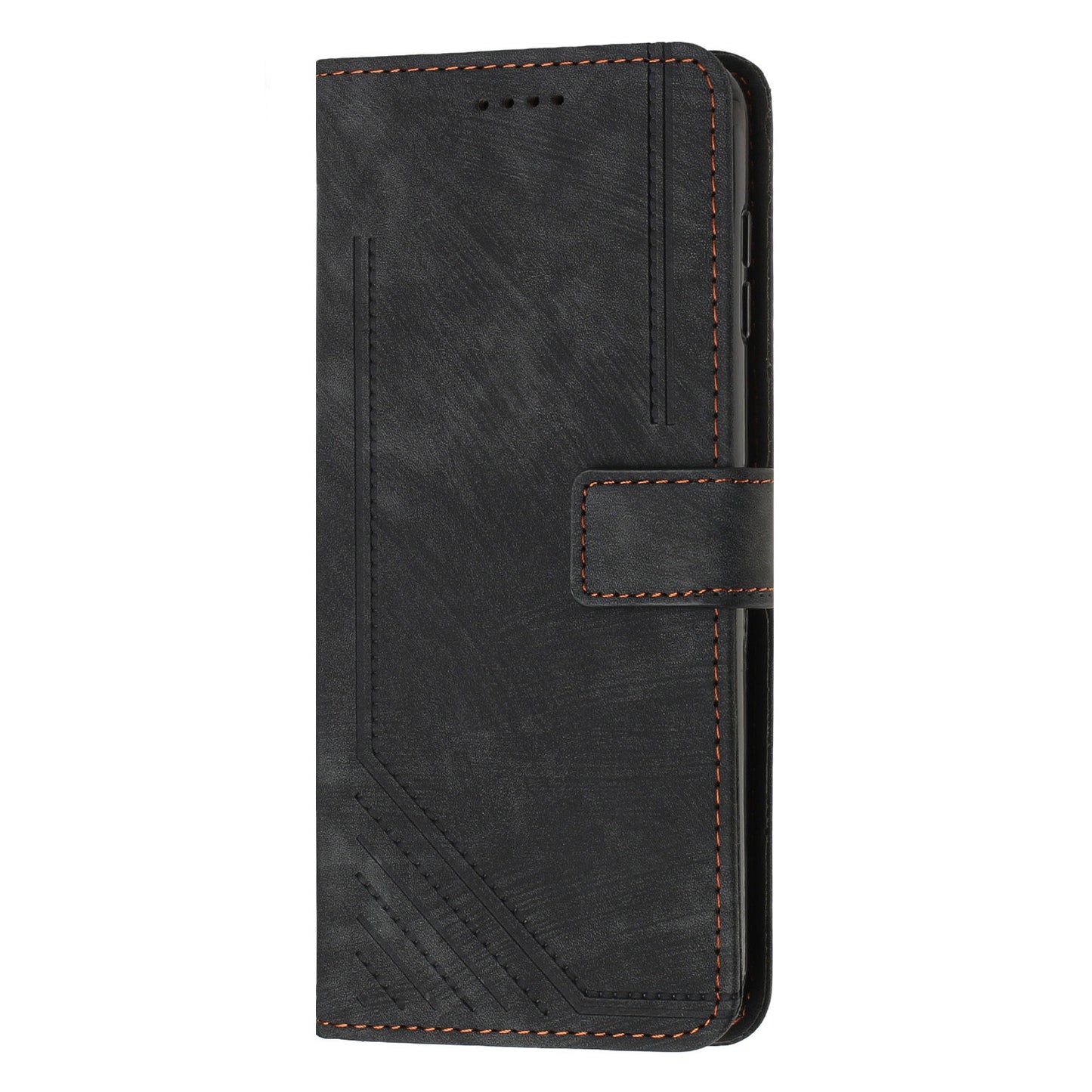 For Honor X8a 4G Imprint Lines Leather Wallet Anti-drop Shell Skin-touch Stand Mobile Phone Case