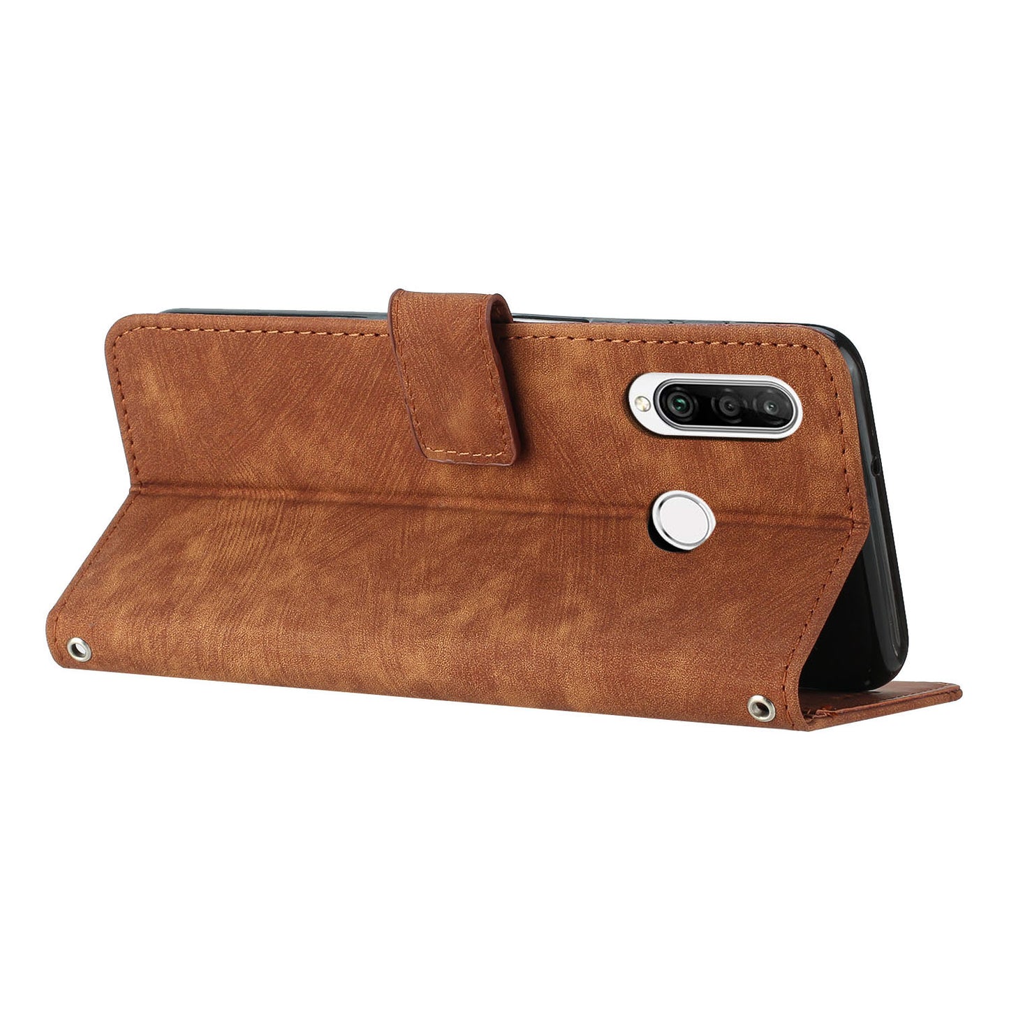 For Huawei P30 Lite New Edition / P30 Lite / nova 4e / Honor 20 Lite Stand Imprinted Phone Case Leather Wallet Skin-touch Shell