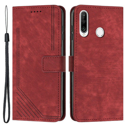 For Huawei P30 Lite New Edition / P30 Lite / nova 4e / Honor 20 Lite Stand Imprinted Phone Case Leather Wallet Skin-touch Shell