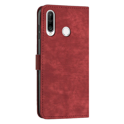 For Huawei P30 Lite New Edition / P30 Lite / nova 4e / Honor 20 Lite Stand Imprinted Phone Case Leather Wallet Skin-touch Shell
