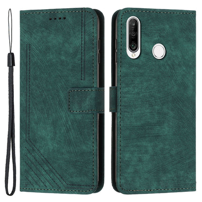 For Huawei P30 Lite New Edition / P30 Lite / nova 4e / Honor 20 Lite Stand Imprinted Phone Case Leather Wallet Skin-touch Shell
