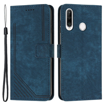 For Huawei P30 Lite New Edition / P30 Lite / nova 4e / Honor 20 Lite Stand Imprinted Phone Case Leather Wallet Skin-touch Shell