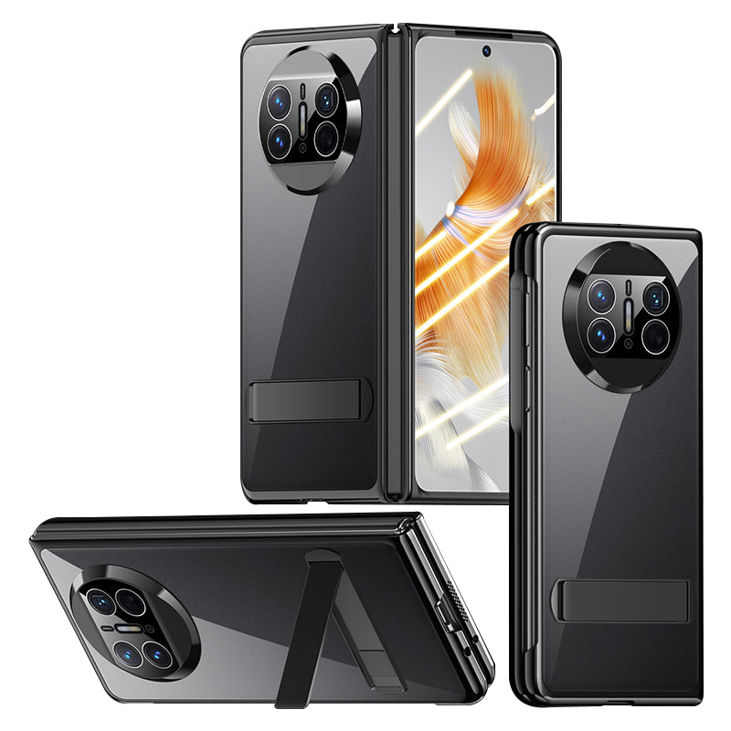 Shockproof Phone Cover for Huawei Mate X3 5G PC Phone Case Electroplating Phone Shell with Kickstand
