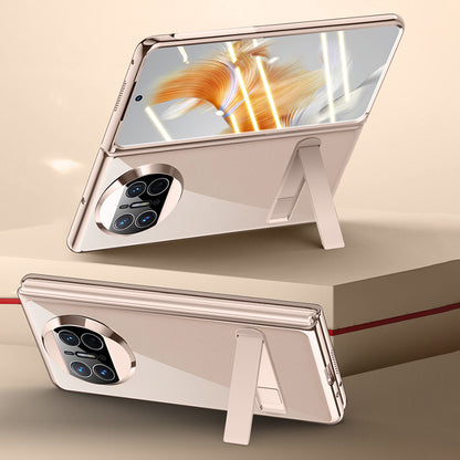 Shockproof Phone Cover for Huawei Mate X3 5G PC Phone Case Electroplating Phone Shell with Kickstand