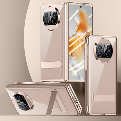 Shockproof Phone Cover for Huawei Mate X3 5G PC Phone Case Electroplating Phone Shell with Kickstand