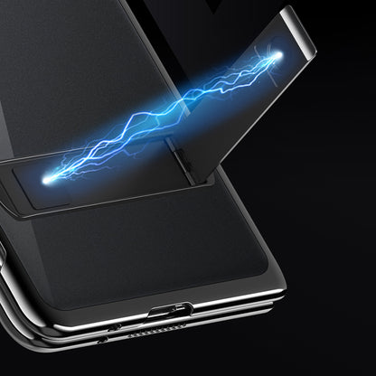 Shockproof Phone Cover for Huawei Mate X3 5G PC Phone Case Electroplating Phone Shell with Kickstand