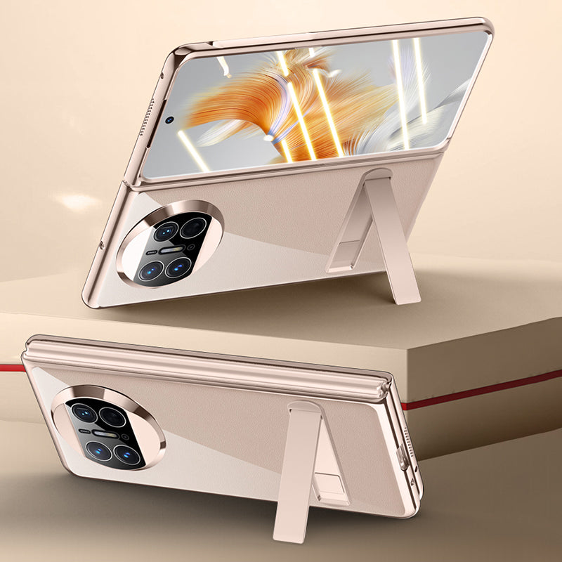 Shockproof Phone Cover for Huawei Mate X3 5G PC Phone Case Electroplating Phone Shell with Kickstand