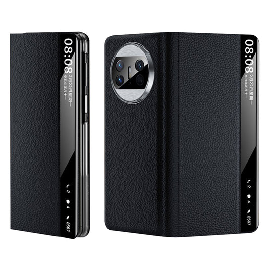 Protective Cover for Huawei Mate X3 5G Cowhide Leather PC Phone Case Phone Shell