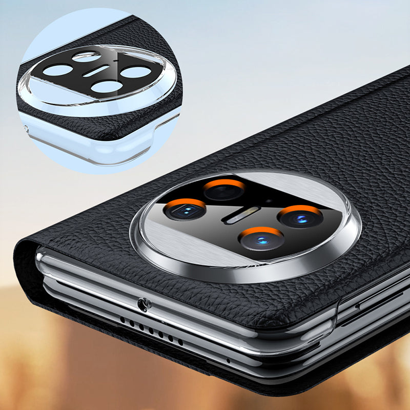 Protective Cover for Huawei Mate X3 5G Cowhide Leather PC Phone Case Phone Shell