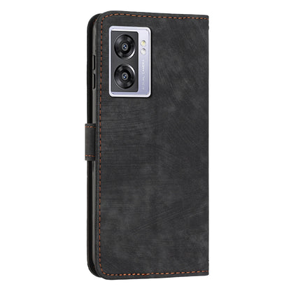 Leather Case for Oppo A57 (2022) 5G / 4G / A77 5G / Realme V23 5G Wallet Stand Phone Shell Lines Imprint Cover