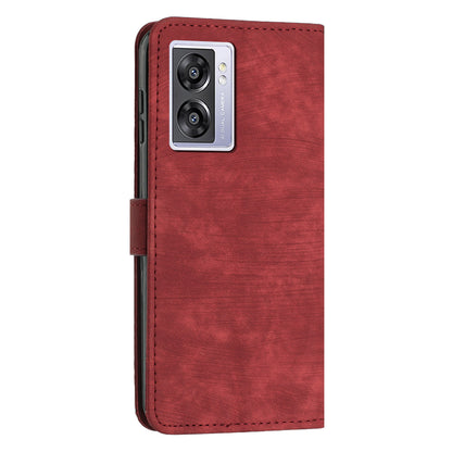 Leather Case for Oppo A57 (2022) 5G / 4G / A77 5G / Realme V23 5G Wallet Stand Phone Shell Lines Imprint Cover