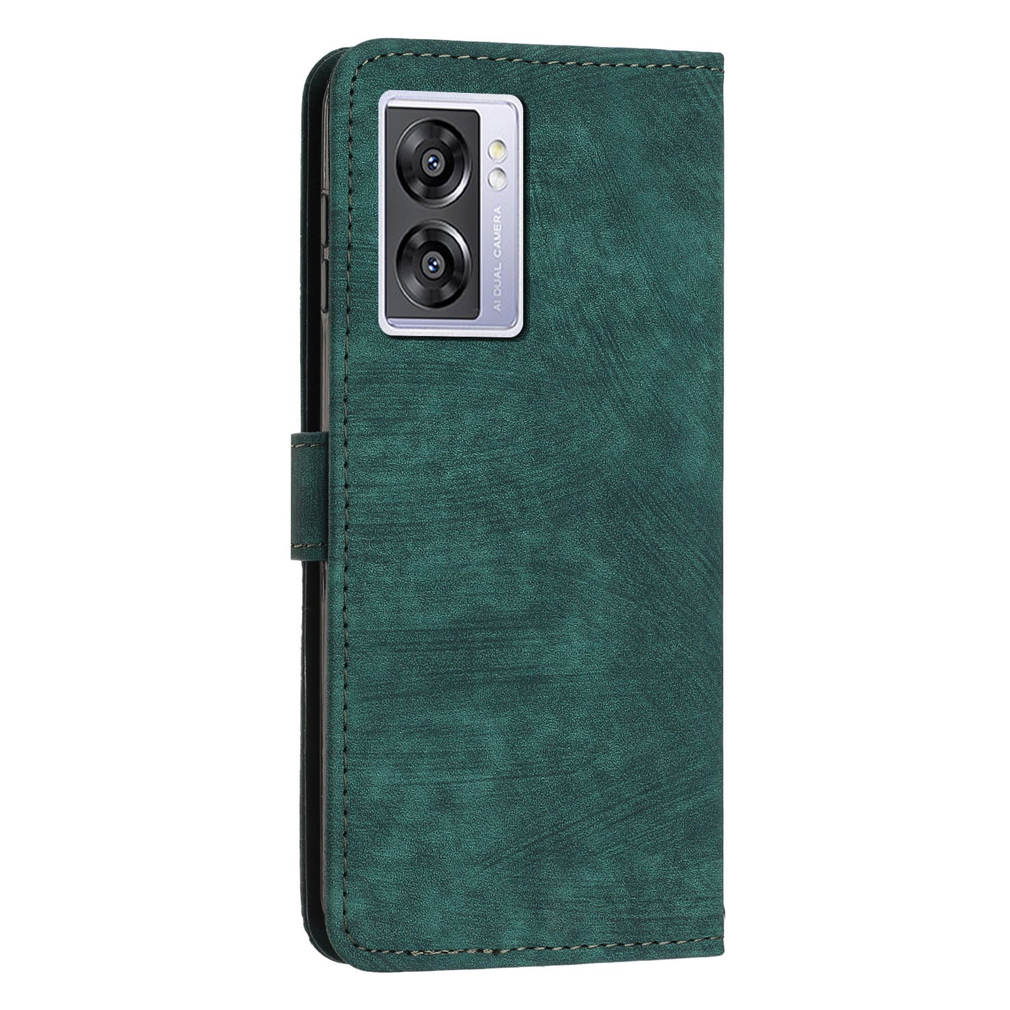 Leather Case for Oppo A57 (2022) 5G / 4G / A77 5G / Realme V23 5G Wallet Stand Phone Shell Lines Imprint Cover