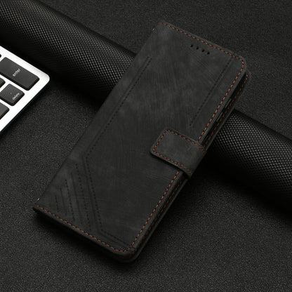 For Tecno Spark 9T 4G Skin-touch Stand Phone Case Imprint Lines Leather Wallet Anti-Dust Phone Shell Cover