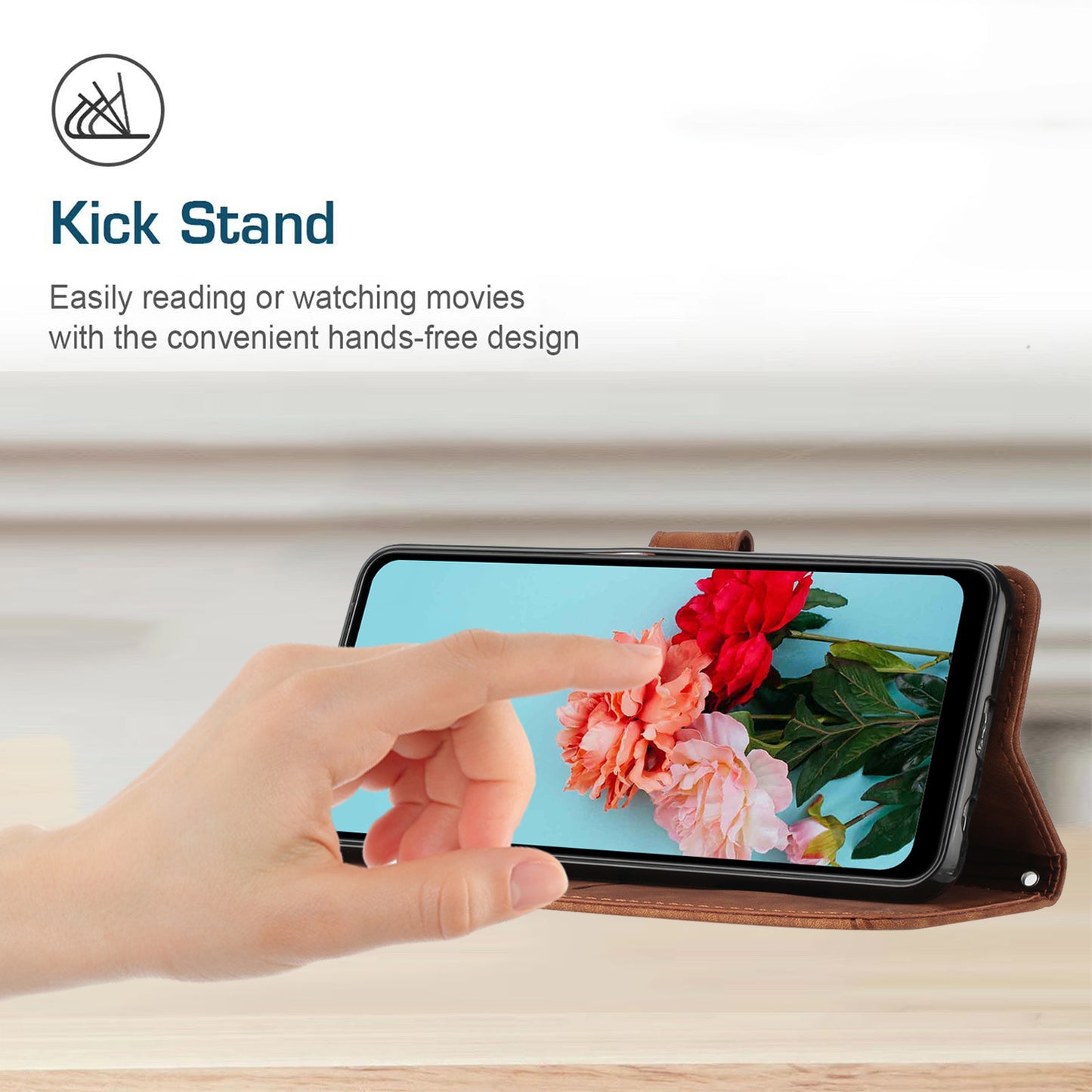 For Tecno Spark 9T 4G Skin-touch Stand Phone Case Imprint Lines Leather Wallet Anti-Dust Phone Shell Cover