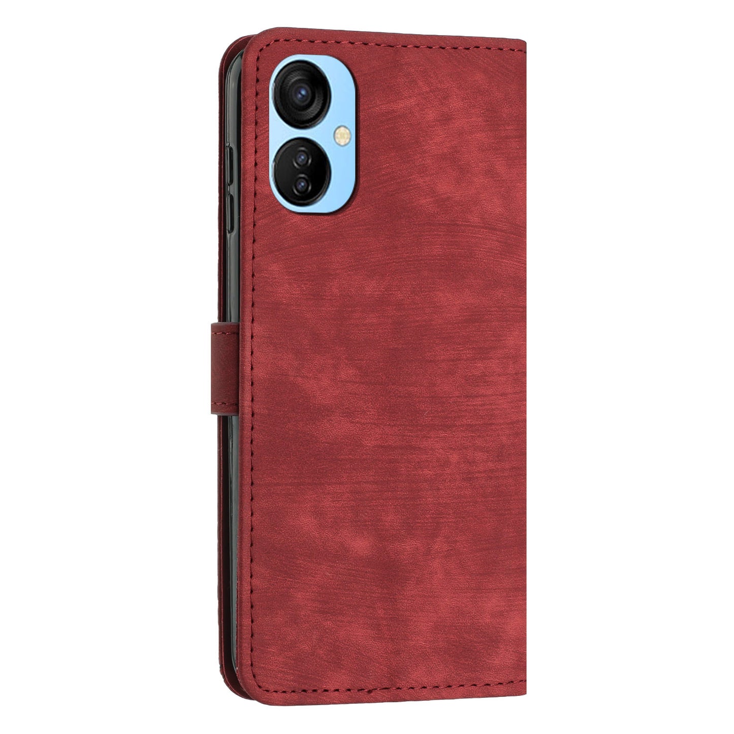 For Tecno Spark 9T 4G Skin-touch Stand Phone Case Imprint Lines Leather Wallet Anti-Dust Phone Shell Cover