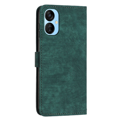 For Tecno Spark 9T 4G Skin-touch Stand Phone Case Imprint Lines Leather Wallet Anti-Dust Phone Shell Cover