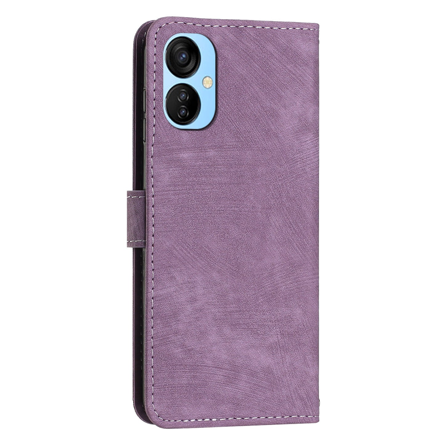 For Tecno Spark 9T 4G Skin-touch Stand Phone Case Imprint Lines Leather Wallet Anti-Dust Phone Shell Cover