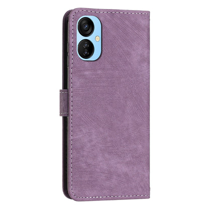 For Tecno Spark 9T 4G Skin-touch Stand Phone Case Imprint Lines Leather Wallet Anti-Dust Phone Shell Cover