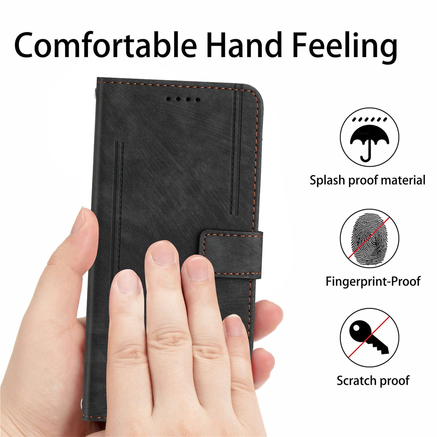 For Tecno Spark 6 Go / Spark Go 2021 / 2020 Leather Phone Wallet Case Lines Imprinted Stand Cover with Straps