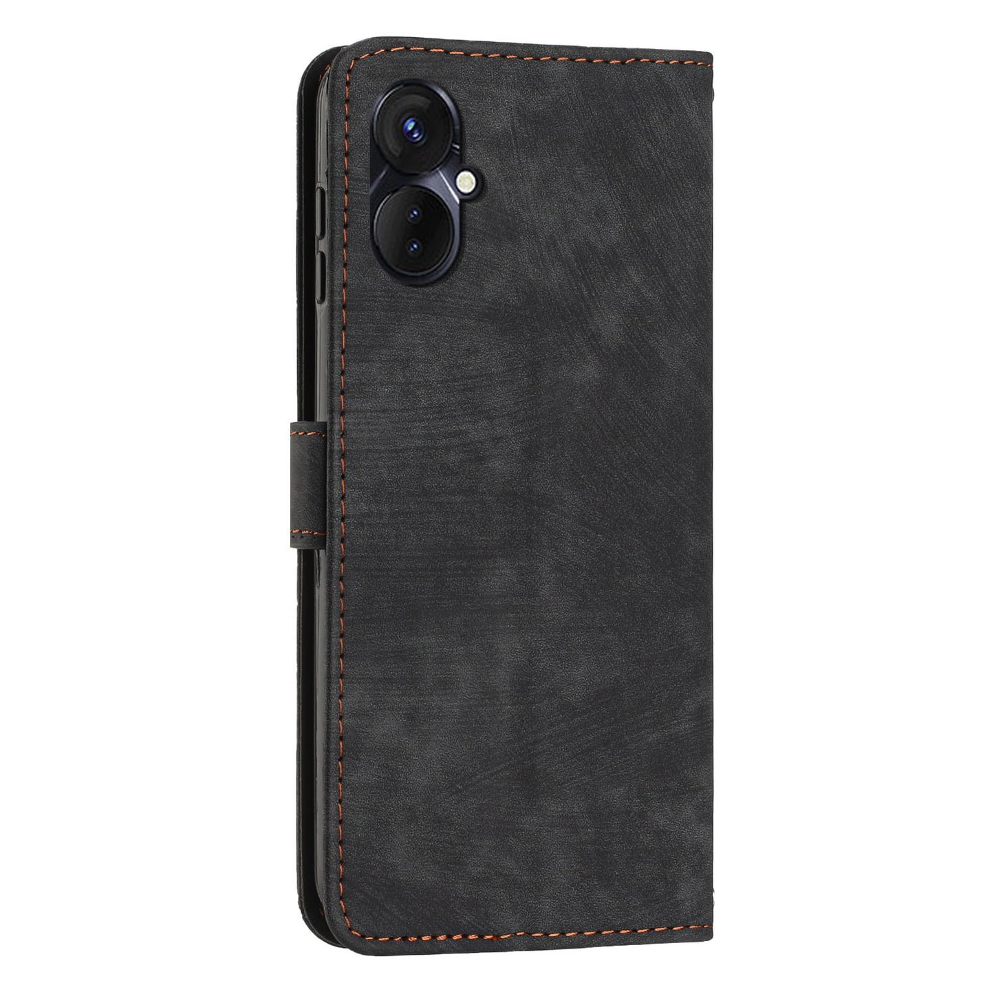 For Tecno Spark 9 Pro 4G PU Leather Wallet Lines Imprint Phone Shell Skin-touch Flip Stand Smartphone Case