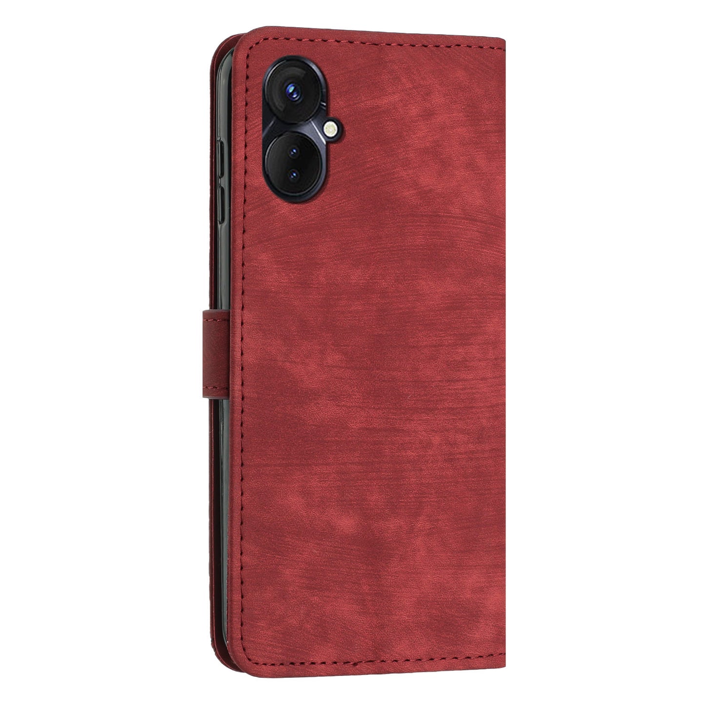 For Tecno Spark 9 Pro 4G PU Leather Wallet Lines Imprint Phone Shell Skin-touch Flip Stand Smartphone Case