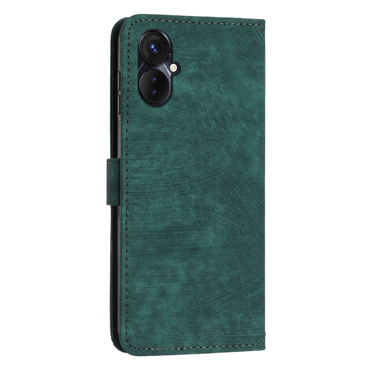 For Tecno Spark 9 Pro 4G PU Leather Wallet Lines Imprint Phone Shell Skin-touch Flip Stand Smartphone Case