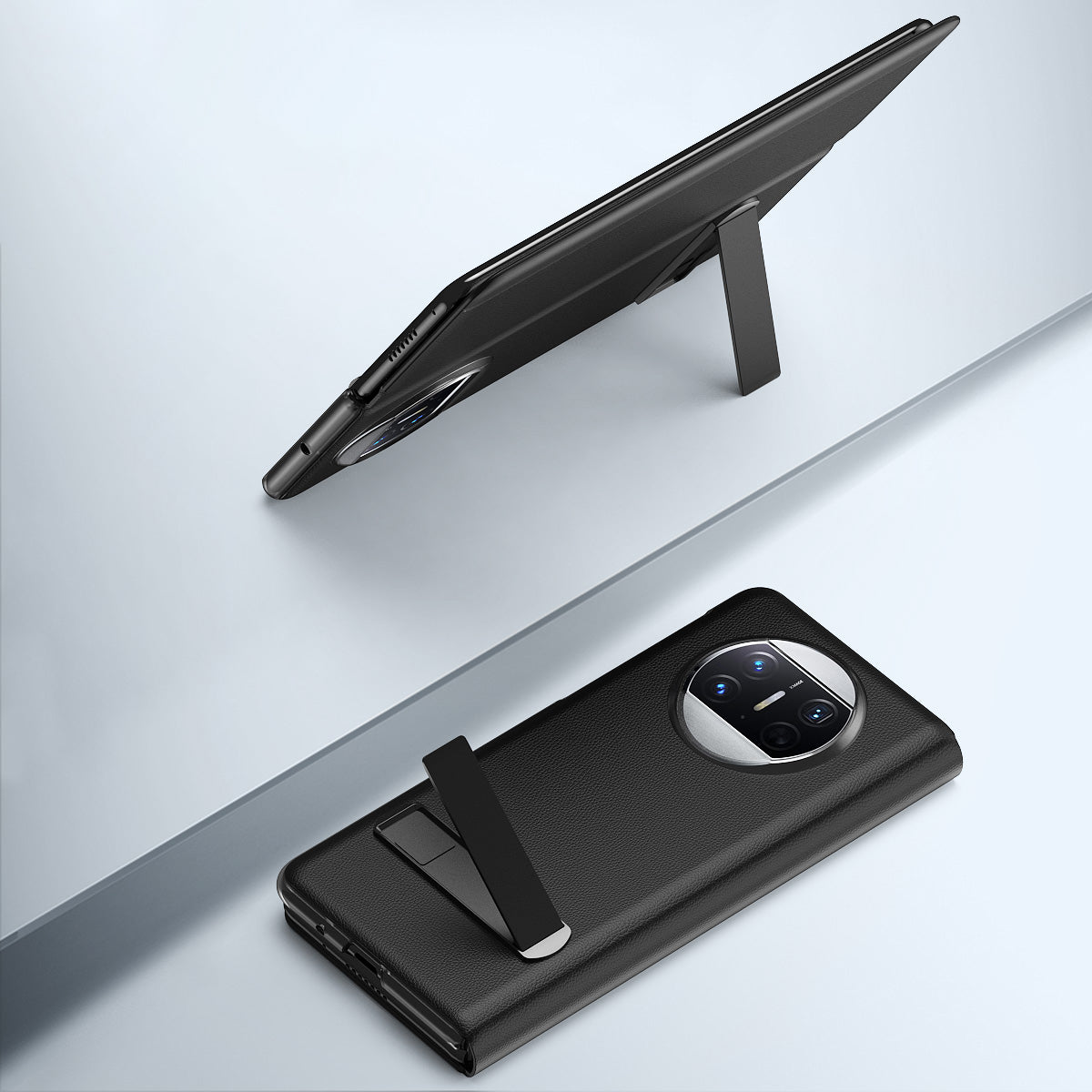 Phone Cover for Huawei Mate X3 5G Protective Case PU Leather PC Phone Shell with Kickstand