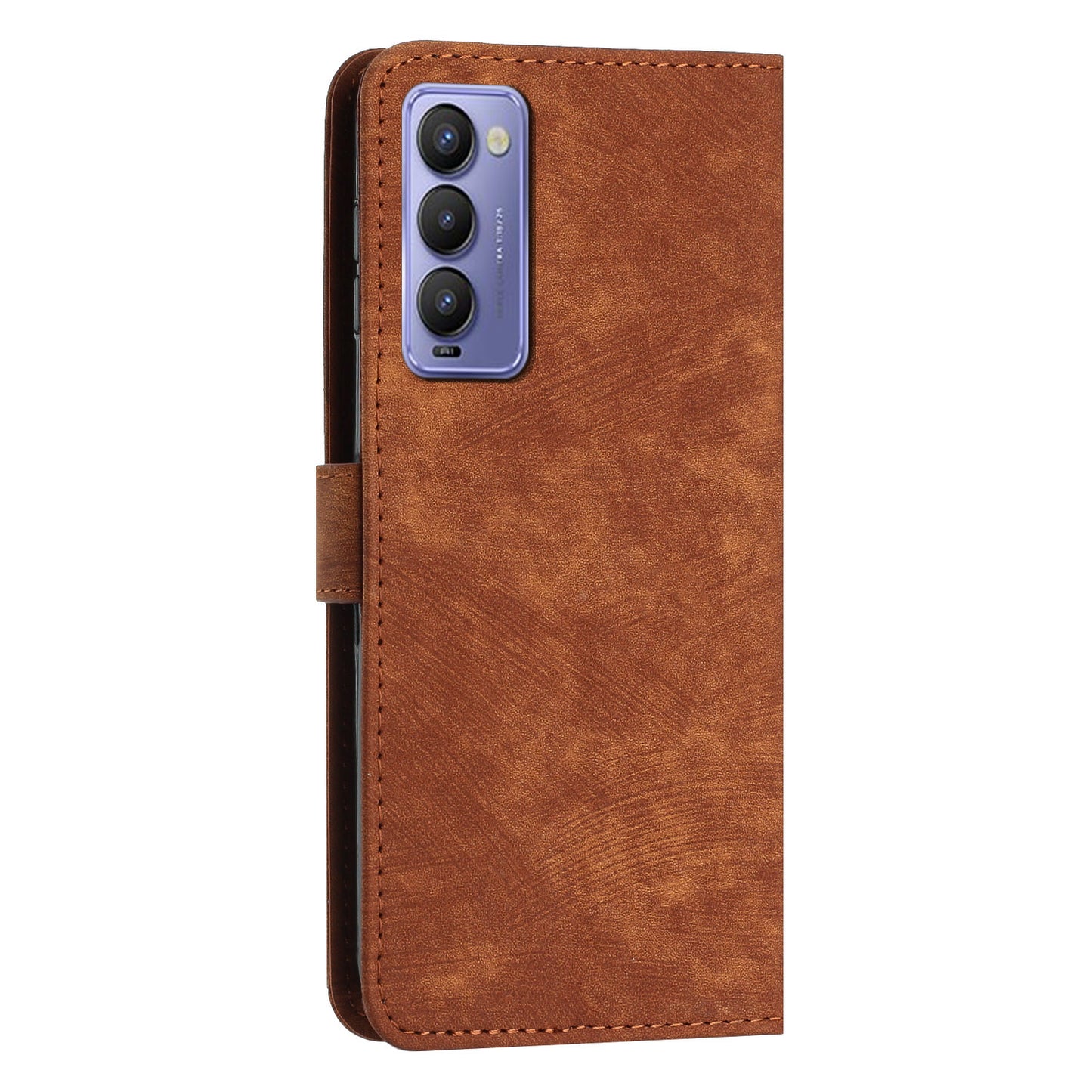 Imprinted Line Phone Case for Tecno Camon 18 P / Camon 18, TPU+PU Leather Wallet Skin-touch Flip Stand Mobile Cover