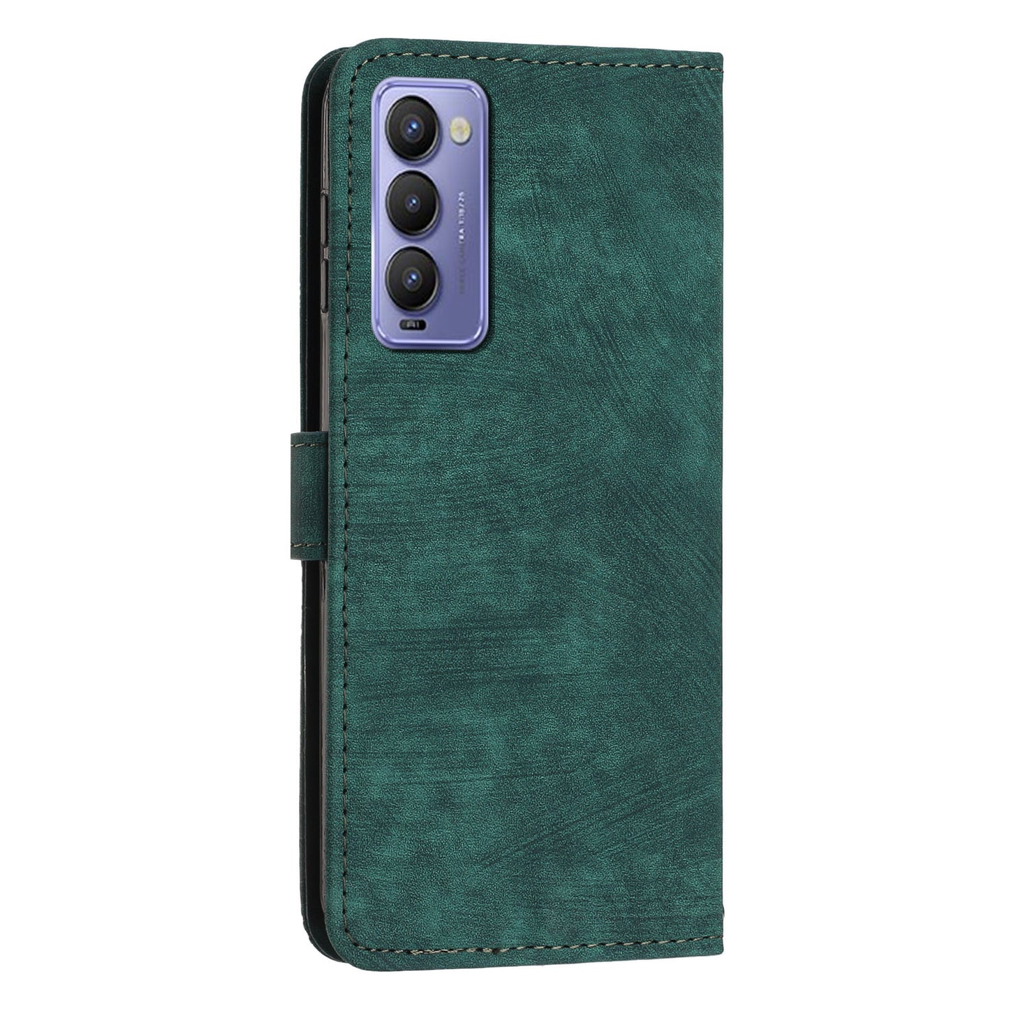 Imprinted Line Phone Case for Tecno Camon 18 P / Camon 18, TPU+PU Leather Wallet Skin-touch Flip Stand Mobile Cover