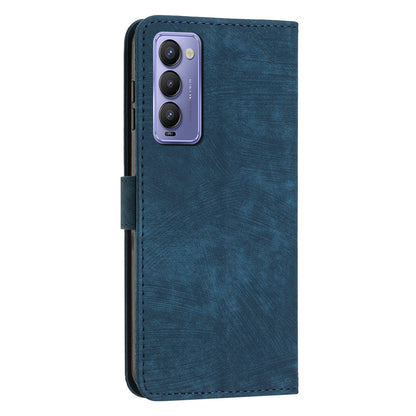 Imprinted Line Phone Case for Tecno Camon 18 P / Camon 18, TPU+PU Leather Wallet Skin-touch Flip Stand Mobile Cover